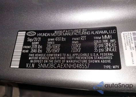 2022 Hyundai Tucson Sel z USA, uszkodzony, nr VIN 5NMJBCAEXNH048557